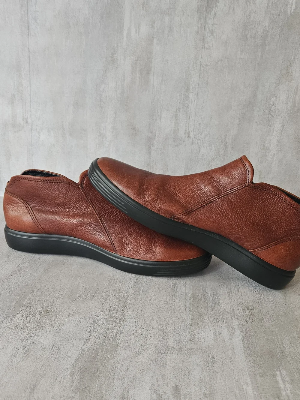 ECCO Soft 7 Cognac Brown Leather Zip Ankle Booties Size 40 / US 9 - Picture 9 of 16